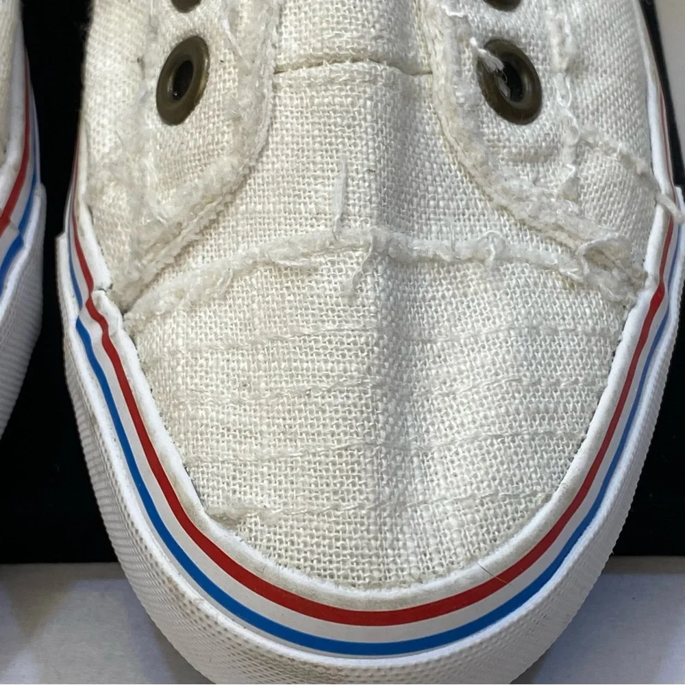 MISSLOOK Distressed Canvas Slip-On Sneakers Off-White EU 37 US 6.5–7